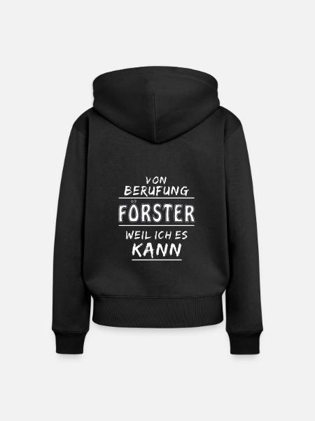 VON BERUFUNG FÖRSTER - Frauen Premium Bio Zip Hoodie - Schwarz