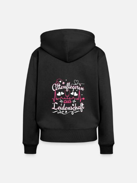 Altenpflegerin Pflegerin aus Leidenschaft - Frauen Premium Bio Zip Hoodie - Schwarz