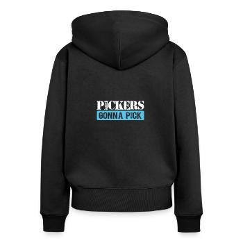 Pickers allant à Pick, Serrurier - Sweat à capuche zippé Premium bio Femme - noir - Dos - Julia (174cm)