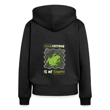 Frog Catching Is My Cardio, Frog Hunting - Women's Premium Organic Zip Hoodie - black - Back - Julia (174cm)