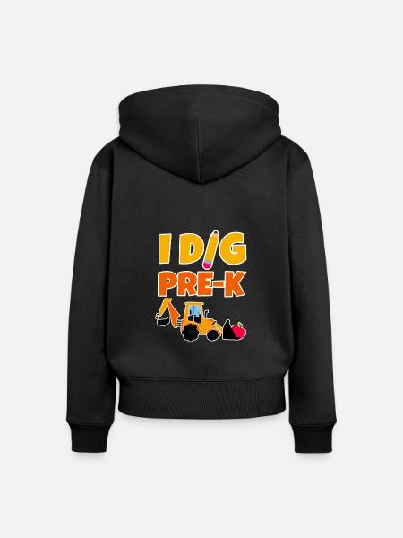 I Dig Pre-K 4 - Frauen Premium Bio Zip Hoodie - Schwarz