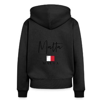 Griechenland Fahnenurlaub - Insel Malta - Frauen Premium Bio Zip Hoodie - Schwarz - Hinten - Julia (174cm)