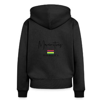 Greece Flag Holidays - Island Mauritius - Women's Premium Organic Zip Hoodie - black - Back - Julia (174cm)