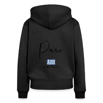Vacances du drapeau de la Grèce - Islande Paxi - Sweat à capuche zippé Premium bio Femme - noir - Dos - Julia (174cm)