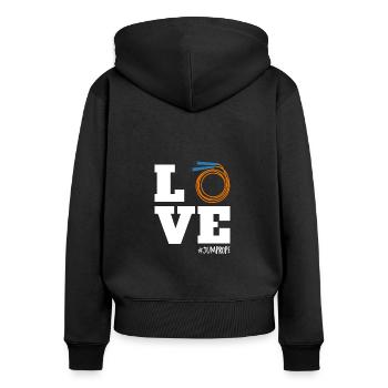 Love Jump Rope - Women's Premium Organic Zip Hoodie - black - Back - Julia (174cm)