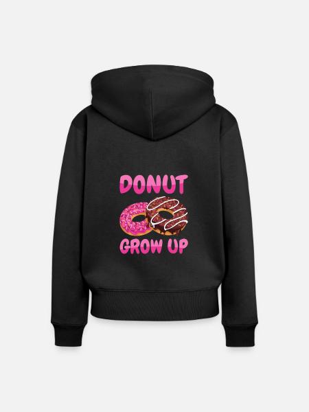 Donut Grow Up - Frauen Premium Bio Zip Hoodie - Schwarz