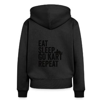 Racing Go-Kart Go-Kart Racing Driver Kart Kart Driver - Sweat à capuche zippé Premium bio Femme - noir - Dos - Julia (174cm)