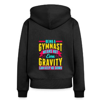 Gymnastik Turner Turnerin Turnen - Frauen Premium Bio Zip Hoodie - Schwarz - Hinten - Julia (174cm)