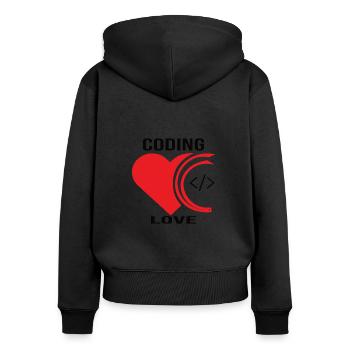 Softwareentwickler Programmierer Geschenk - Frauen Premium Bio Zip Hoodie - Schwarz - Hinten - Julia (174cm)