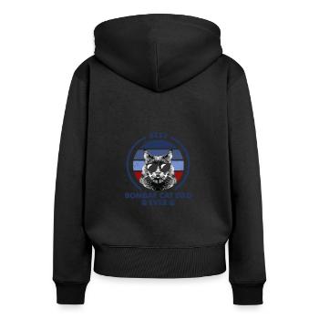 Cat Dad - Bombay Katze - Sweat à capuche zippé Premium bio Femme - noir - Dos - Julia (174cm)