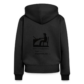 Cadeau de programmeur développeur de logiciels - Sweat à capuche zippé Premium bio Femme - noir - Dos - Julia (174cm)