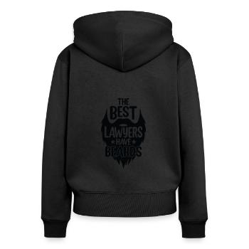 Avocat barbu Moustache Avocat Bart Gift - Sweat à capuche zippé Premium bio Femme - noir - Dos - Julia (174cm)