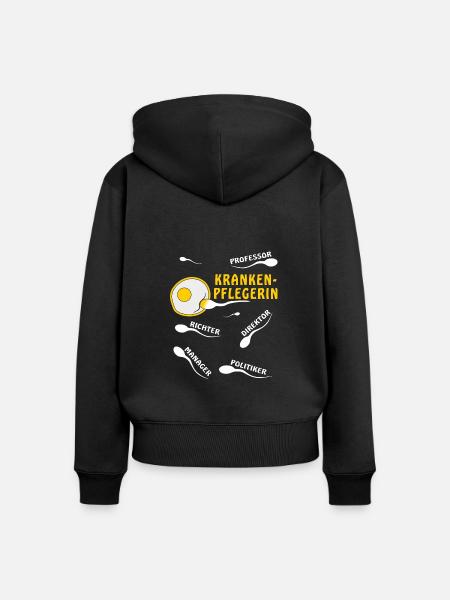 KRANKENPFLEGERIN - Frauen Premium Bio Zip Hoodie - Schwarz