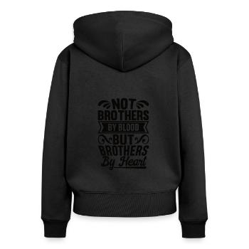 Bruderherz Beste Freunde Bruder Geschenkidee - Frauen Premium Bio Zip Hoodie - Schwarz - Hinten - Julia (174cm)