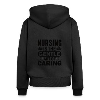 Arzthelferin Krankenpflegerin Arztpraxis Nadel - Frauen Premium Bio Zip Hoodie - Schwarz - Hinten - Julia (174cm)