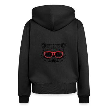 Funny Raccoon Sayings Retro Raccoons Raccoon - Women's Premium Organic Zip Hoodie - black - Back - Julia (174cm)