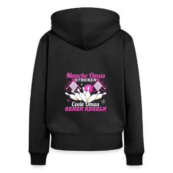 Keglerin Coole Omas gehen Kegeln Kegelclub - Frauen Premium Bio Zip Hoodie - Schwarz - Hinten - Julia (174cm)