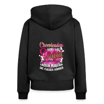 Cheerleading Cheerleaderinnen sind wie Engel - Frauen Premium Bio Zip Hoodie - Schwarz - Hinten - Julia (174cm)