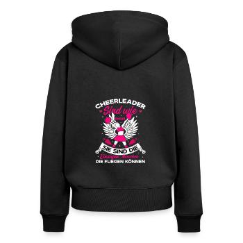 Cheerleading Cheerleaderinnen sind wie Engel - Frauen Premium Bio Zip Hoodie - Schwarz - Hinten - Julia (174cm)