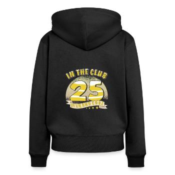 DANS LE CLUB 25 - Sweat à capuche zippé Premium bio Femme - noir - Dos - Julia (174cm)