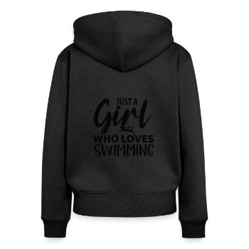 Swimmer Swimming Pool Swimming Sport Swimming - Women's Premium Organic Zip Hoodie - black - Back - Julia (174cm)