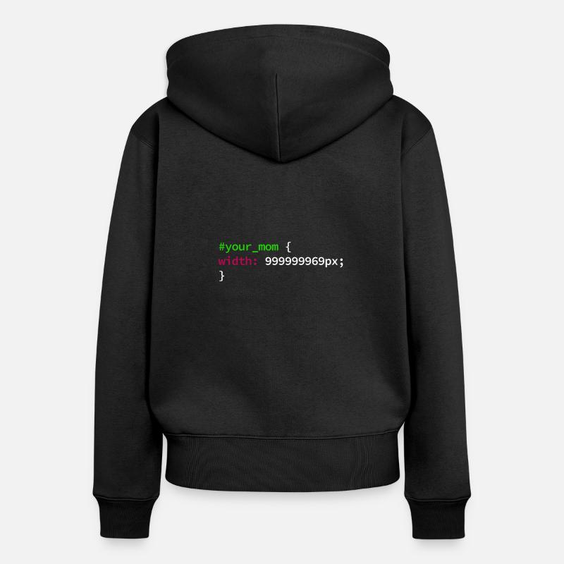 Web e CSS Programmer Developer Coding Code - Felpa con cappuccio con zip ecologica premium da donna - nero