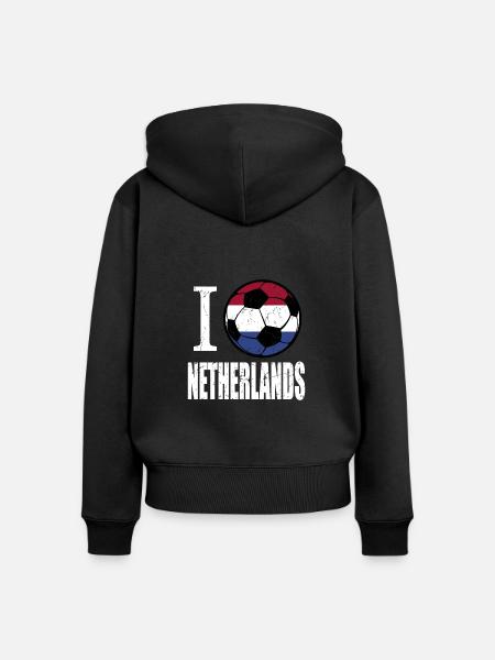 Niederlande Fußball - Frauen Premium Bio Zip Hoodie - Schwarz