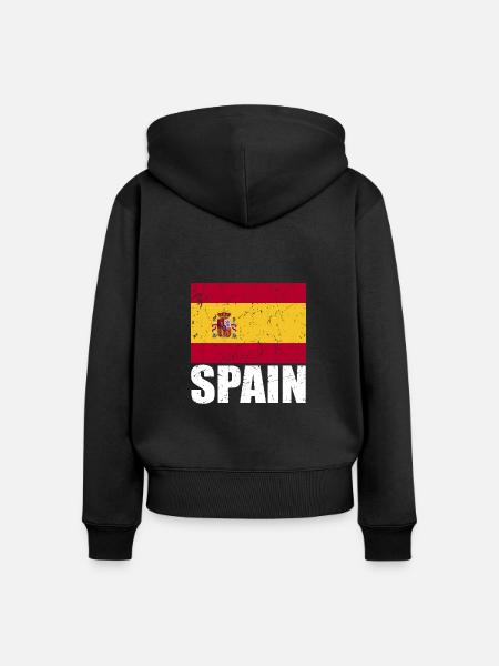 Spanien Fahne - Frauen Premium Bio Zip Hoodie - Schwarz
