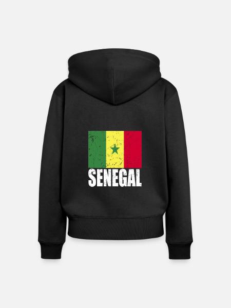 Senegal Fahne - Frauen Premium Bio Zip Hoodie - Schwarz
