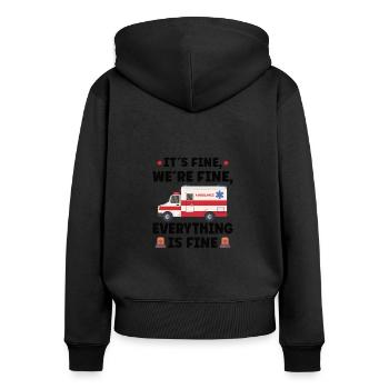 Sanitäter Erster Responder Krankenwagenfahrer - Frauen Premium Bio Zip Hoodie - Schwarz - Hinten - Julia (174cm)
