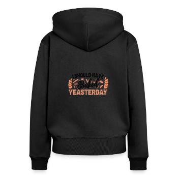 Bread baking bakery bread baker bread baking machine - Women's Premium Organic Zip Hoodie - black - Back - Julia (174cm)