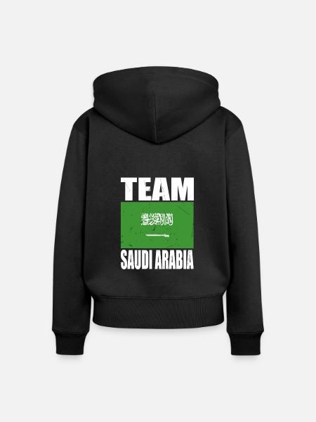 Team Saudi-arabien Fußball - Frauen Premium Bio Zip Hoodie - Schwarz