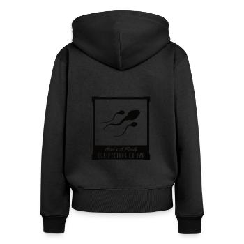 Altes Foto - Spermium - Frauen Premium Bio Zip Hoodie - Schwarz - Hinten - Julia (174cm)