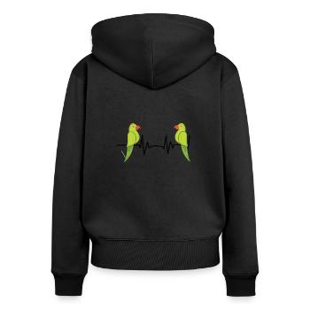 Cacatoès de perroquet coloré avec des fleurs Fan Cadeau - Sweat à capuche zippé Premium bio Femme - noir - Dos - Julia (174cm)