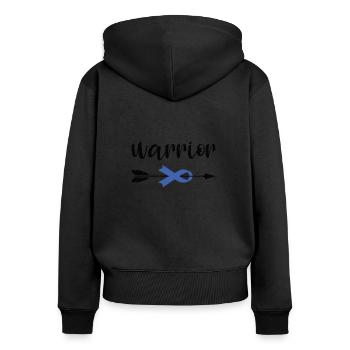 Warrior Ribbon comme prise de conscience - Sweat à capuche zippé Premium bio Femme - noir - Dos - Julia (174cm)