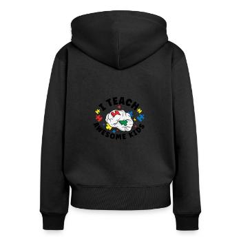 Sonderschullehrer Sped Teacher Inclusion - Frauen Premium Bio Zip Hoodie - Schwarz - Hinten - Julia (174cm)