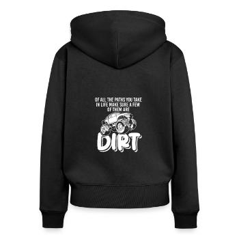 De tous les chemins que vous empruntez, camion tout-terrain - Sweat à capuche zippé Premium bio Femme - noir - Dos - Julia (174cm)