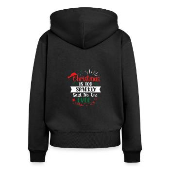 Noël est trop étincelant - Sweat à capuche zippé Premium bio Femme - noir - Dos - Julia (174cm)