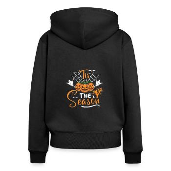 Tis The Season, costume de citrouille d’Halloween - Sweat à capuche zippé Premium bio Femme - noir - Dos - Julia (174cm)