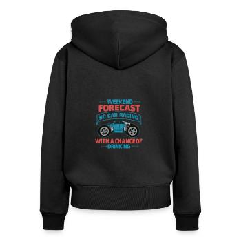 Prévisions du week-end RC Car Racing Chance Boire - Sweat à capuche zippé Premium bio Femme - noir - Dos - Julia (174cm)