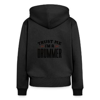 Batteur Batterie Musiciens - Sweat à capuche zippé Premium bio Femme - noir - Dos - Julia (174cm)