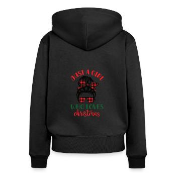 Christmas Mrs. Santa Claus Advent - Women's Premium Organic Zip Hoodie - black - Back - Julia (174cm)