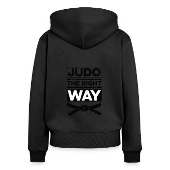 Asian Martial Arts Judoka Judo Fighter Geshenk - Women's Premium Organic Zip Hoodie - black - Back - Julia (174cm)