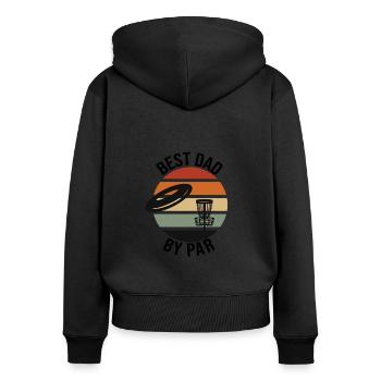 Best Dad By Par Fathers Day Disc Golf - Women's Premium Organic Zip Hoodie - black - Back - Julia (174cm)