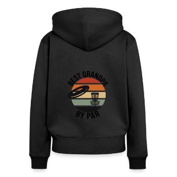 Best Grandpa By Par Fathers Day Frisbee Disc Golf - Women's Premium Organic Zip Hoodie - black - Back - Julia (174cm)
