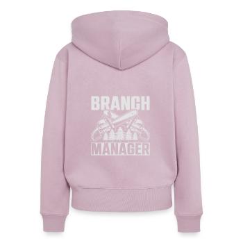 Branch Manager Zweige Äste Förster Forstwirt - Frauen Premium Bio Zip Hoodie - Altrosa - Hinten - Julia (174cm)