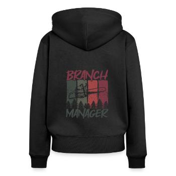 Branch Manager Zweige Äste Förster Forstwirt - Frauen Premium Bio Zip Hoodie - Schwarz - Hinten - Julia (174cm)