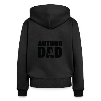 Job - Auteur Papa - Sweat à capuche zippé Premium bio Femme - noir - Dos - Julia (174cm)