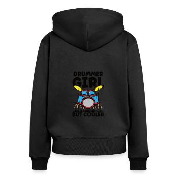 Drummer Drums Music Drum Set Drumming - Women's Premium Organic Zip Hoodie - black - Back - Julia (174cm)