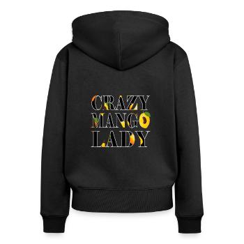 Crazy Mango Lady Fruit préféré Fruit - Sweat à capuche zippé Premium bio Femme - noir - Dos - Julia (174cm)